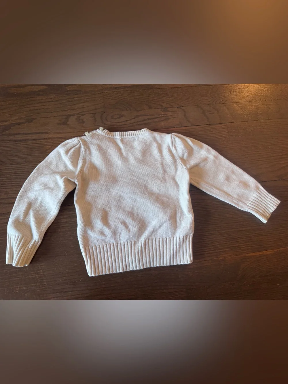 Ralph Lauren Cream Knit Sweater with Embroidered Puppy